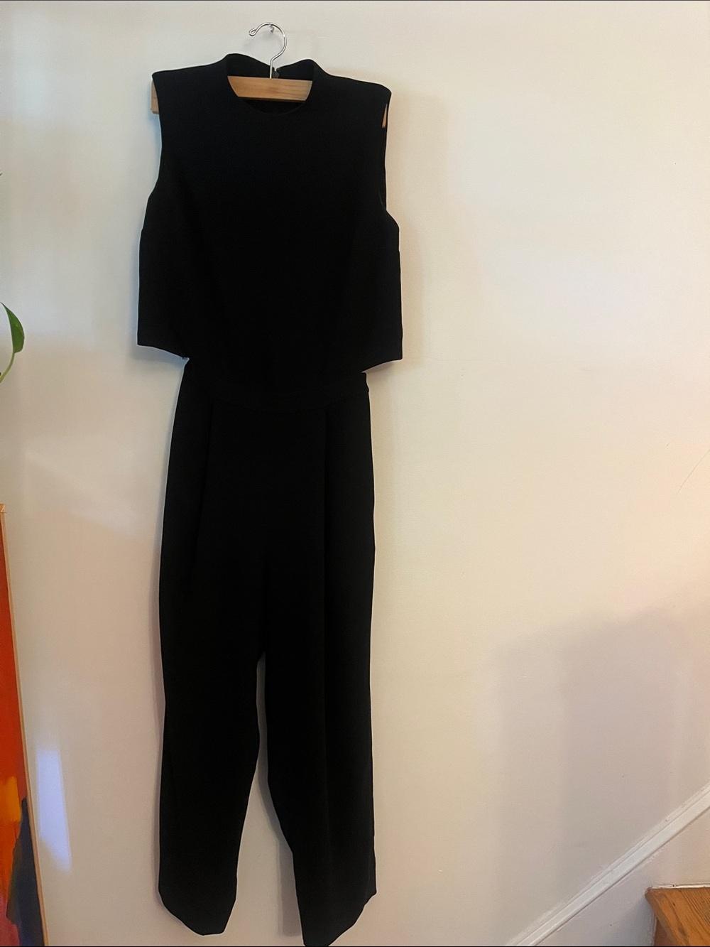 Diane Von Furstenberg Black Sleeveless High-Neck Jumpsuit with Open Back